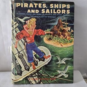 Pirates, Ships and Sailors Vintage Children's Book - Red, Blue, Green Cover